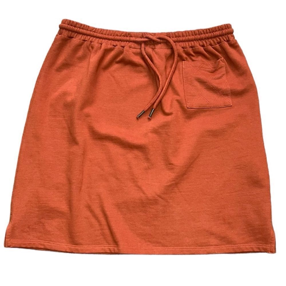 People Tree UK Rust Organic Cotton Pull On Skirt Size 10